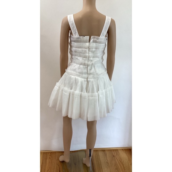 AJE PLEATED TULLE MINI DRESS SZ US 4 - Picture 4 of 9